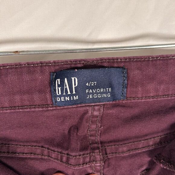 Gap Jeans Women's 4 Purple Favorite Jegging Denim Cotton Blend Button Zip - Picture 5 of 8